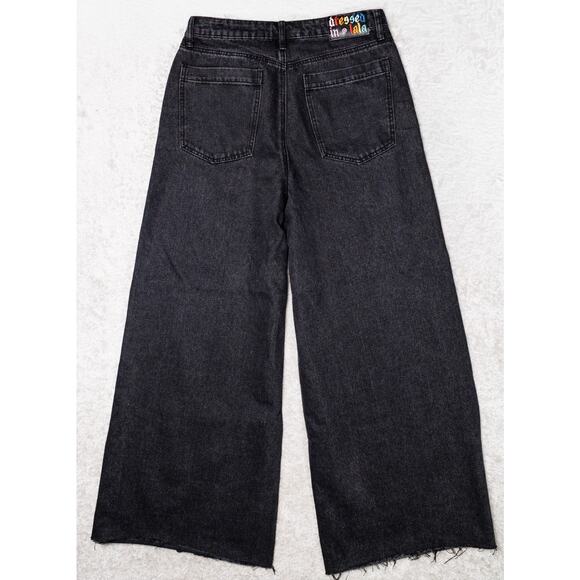 Dressed in LaLa Effortlessly Cool Wide Leg Denim Throwback Black Womens M 32x31 - Picture 3 of 14
